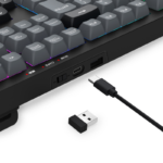 Teclado Membrana Redragon Crux Pro RGB Sem Fio Full Size Preto e Cinza - K518RGB-PRO-GB - Imagem 5