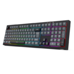 Teclado Membrana Redragon Crux Pro RGB Sem Fio Full Size Preto e Cinza - K518RGB-PRO-GB - Imagem 7
