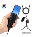 Microfone Gamer Redragon Adne RGB Codensador USB C/Suporte E Pop Filter Preto - GM212 - Imagem 4