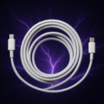 Cabo De Força MD9 100W USB-C Macho Para USB-C Macho 1,5 Metros Branco - Imagem 6