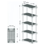 Estante 5 Prateleiras Plástica Poly Eco - Preto 70x35x167cm - Imagem 5
