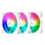 Kit 3 Fans Rise Mode X Led Rainbow 120mm Molex Branco - RM-XLD-02-RBW - Imagem 4