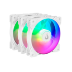Kit 3 Fans Rise Mode X Led Rainbow 120mm Molex Branco - RM-XLD-02-RBW - Imagem 2