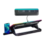 Suporte Para Notebook E Celular Rise Mode 17" 2 Fans Galaxy Black X3 RGB USB - RM-CN-03-RGB - Imagem 2