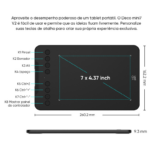 Mesa Digitalizadora XP-Pen Deco Mini7 V2 8 Teclas De Atalho 5080LPI 16384 Pressão Preto - DECO MINI7 V2 - Imagem 7