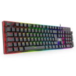 Teclado Gamer Redragon Ratri RGB Borda Iluminada USB Switch Marrom Full Size Preto - K595RGB - Imagem 2