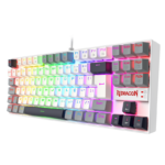 Teclado Mecânico Gamer Redragon Kumara RGB Switch Marrom TKL USB Branco Preto e Cinza - K552WGL-RGB - Imagem 2
