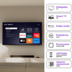 Smart TV HD 32" Dled Wi-Fi Dolby Audio Multi Roku Quad Core - TL052M - Imagem 7