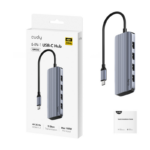 Hub Adaptador 6 Em 1 Cudy UH500 Tipo-C Para HDMI 1.4 USB-A + USB-C - UH500 - Imagem 4