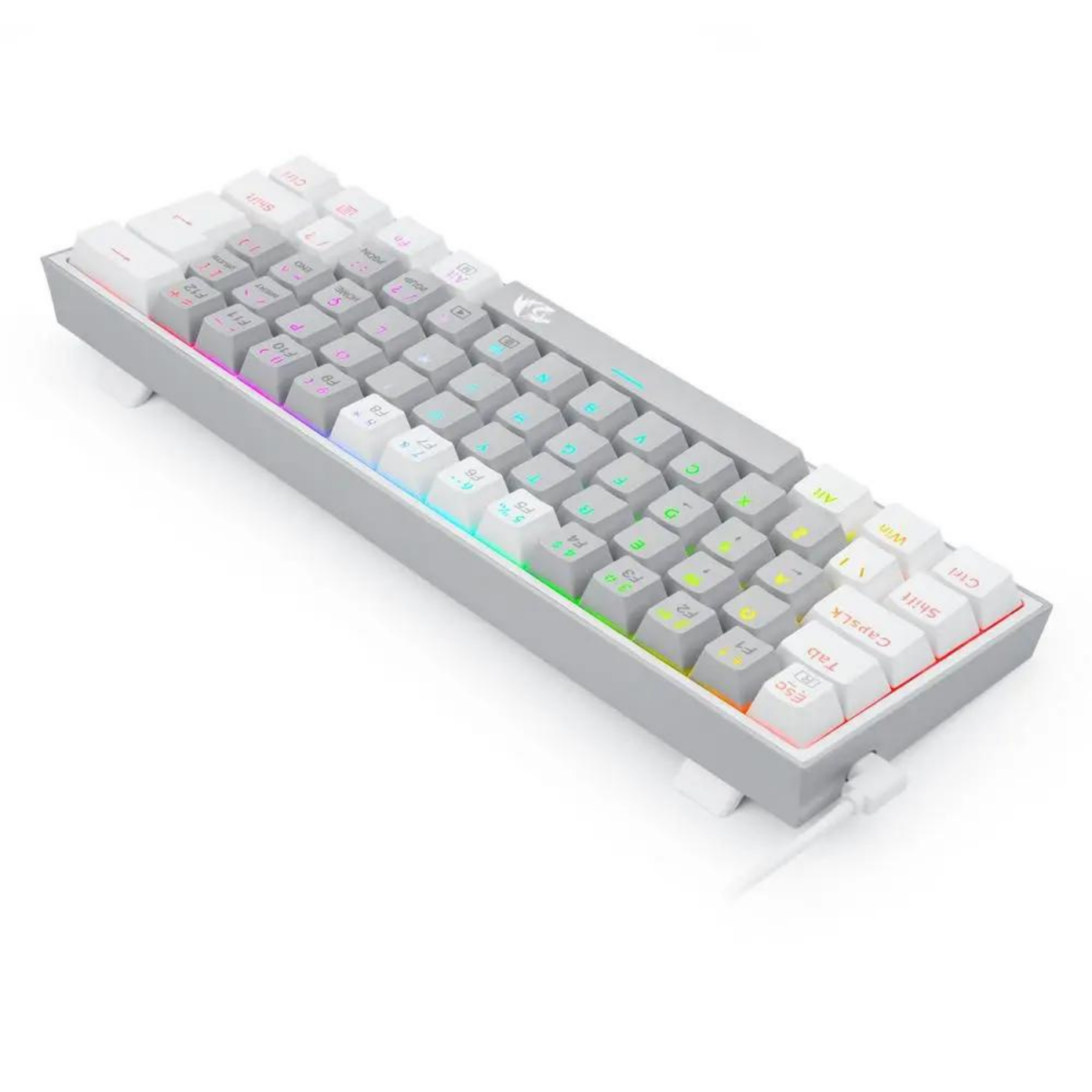 Teclado Mecânico Gamer Redragon Fizz RGB USB 2.0 Cinza e Branco - K617-RGB-GW - Imagem 6