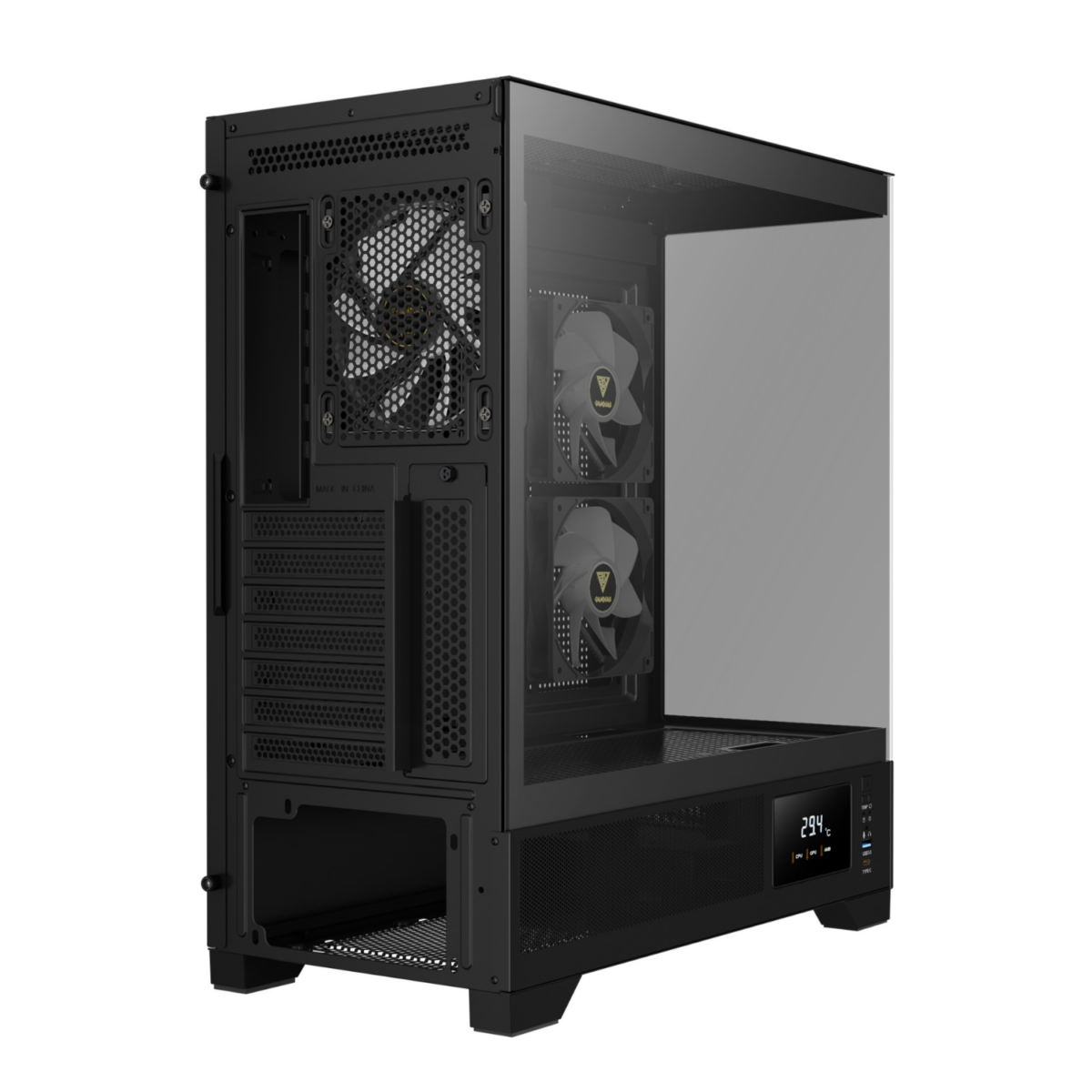 Gabinete Gamer Gamdias Atlas M1 3 Fans S/Fonte ARGB MidTower Frental/Latera Vidro Temperado Preto - Atlas M1 - Imagem 7
