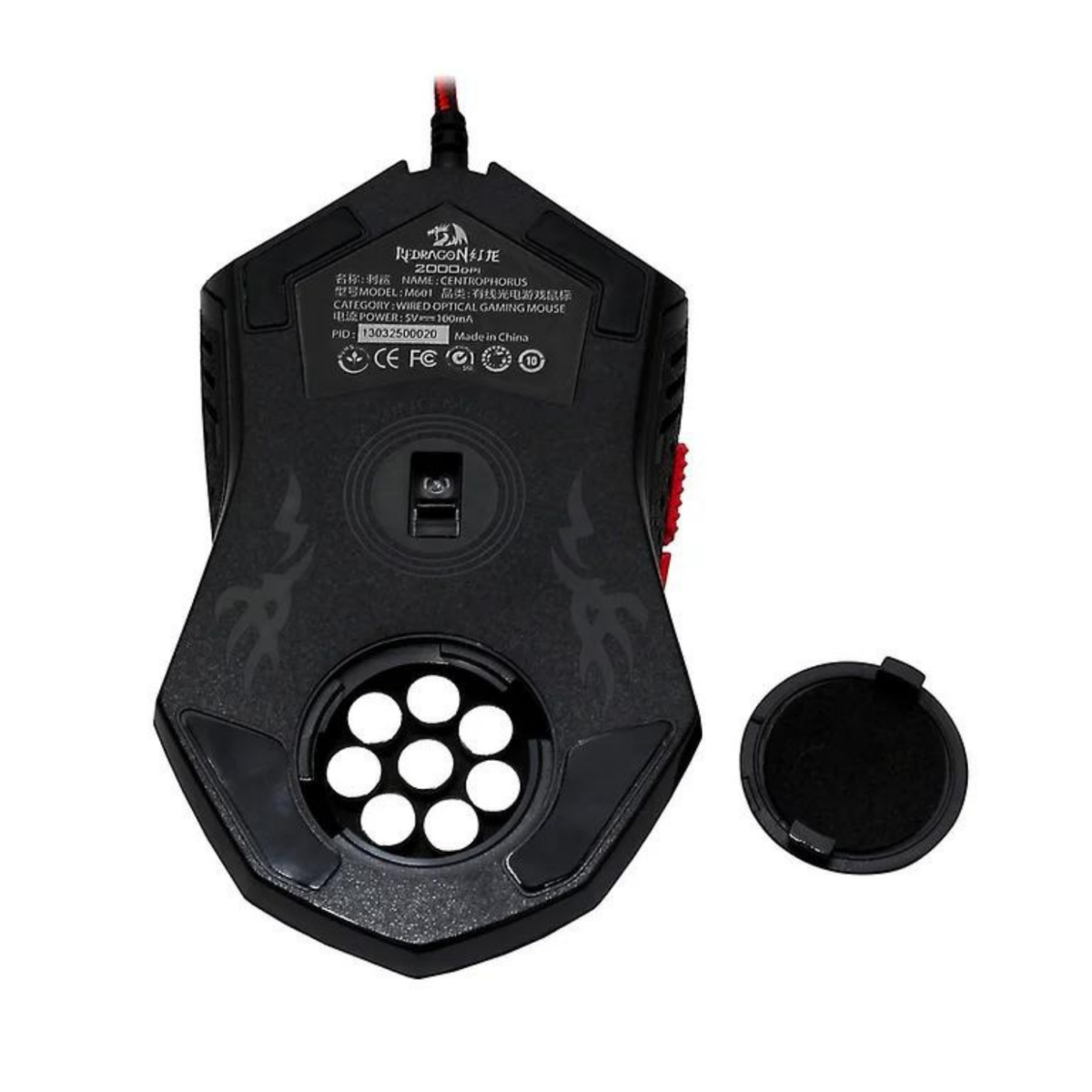 Mouse Gamer Redragon Centrophorus V3 Led Vermelho 3200DPI USB 2.0 Preto e Vermelho - M601-3 - Imagem 4