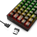 Teclado Sem Fio Redragon Pollux Pro Clear RGB Mecânico Switch Crystal Preto- K628CTB-RGB-PRO PT - Imagem 5