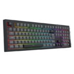 Teclado Gamer Membrana Redragon Crux Rainbow Full Size USB Preto e Cinza - K518-RGB-GB - Imagem 2