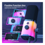 Microfone Gamer Maono PD100X RGB USB/XLR Cardióide 40Hz-16kHz Preto - PD100X RGB - Imagem 6