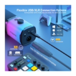 Microfone Gamer Maono PD100X RGB USB/XLR Cardióide 40Hz-16kHz Preto - PD100X RGB - Imagem 4