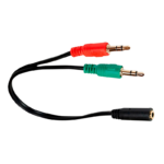 Cabo Adaptador Flex 2 P2 Macho Para 1 P3 Fêmea 18cm Preto - XC-ADP-21 - Imagem 3