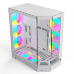 Gabinete Gamer Redragon Edge S/Fans S/Fonte MidTower Painel 45 Graus Branco - CA-608W