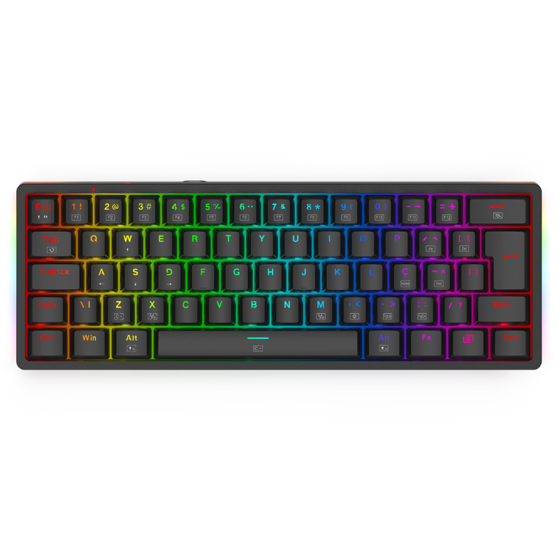 abb9e752fc4ba104c7ae331060f08c4b.png Teclado Mecânico Gamer Redragon Akali ABNT2 RGB USB Switch Marrom Preto -K642-RGB - Imagem 1