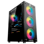 Gabinete Gamer Hayom 4 Fans S/Fonte RGB ATX MidTower Vidro Temperado Preto - GB1749