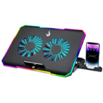 Suporte Para Notebook E Celular Rise Mode 17" 2 Fans Galaxy Black X3 RGB USB - RM-CN-03-RGB
