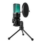 Microfone Gamer Redragon Adne RGB Codensador USB C/Suporte E Pop Filter Preto - GM212