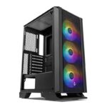Gabinete Gamer Mancer Narok RGB 3 Fans S/Fonte MidTower Lateral de Vidro Preto - MCR-NRK-RGB01