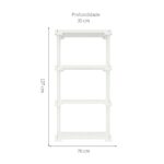 Estante 4 Prateleiras Plástica Poly Grifit Multi-Uso Branca 127x70x35 - Imagem 4