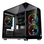 Gabinete Gamer Rise Mode Galaxy Full Glass X Mini S/Fan S/Fonte Vidro Temperado USB 3.0 Preto - RM-CA-FGXN-B