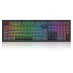Teclado Gamer Membrana Redragon Crux Rainbow Full Size USB Preto e Cinza - K518-RGB-GB