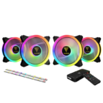 Kit 4 Fans Gamdias RGB Aeolus M2 1204R Elite 120mm Com Controladora E Fita Led ARGB - M2-1204R