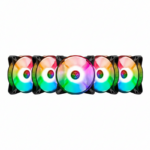 Kit 5 Fans TGT Humber ARGB 120mm Com Controladora 120mm Preto - TGT-HR5-BK01