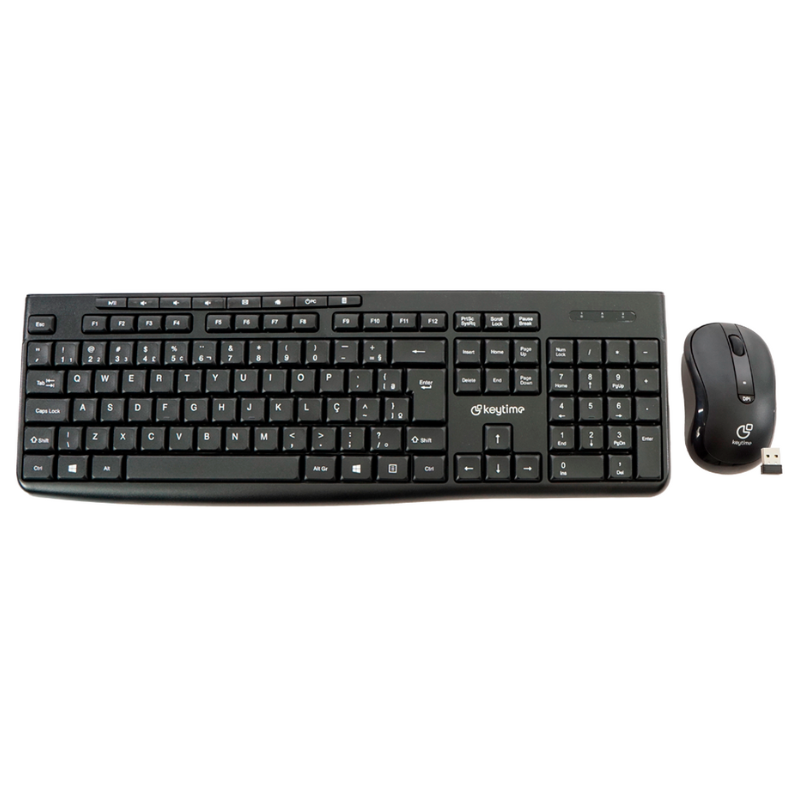 f0c71337e3880778a092bfc885245bee.png Kit Teclado E Mouse Keytime Smarthink Sem Fio Membrana 1600DPI USB 2.0 Preto - KYT00014 - Imagem 1