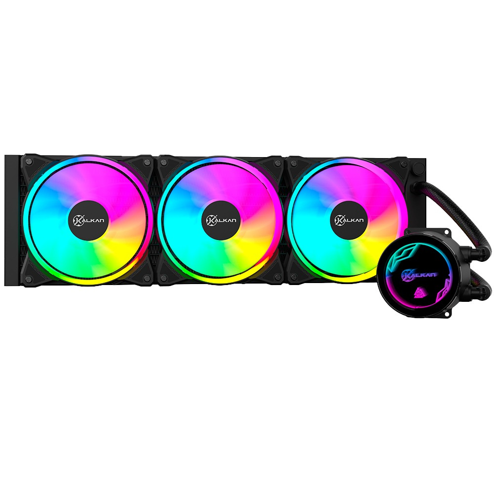 f2246db396204e7d03dadce486810fe8.png Water Cooler Kalkan Iota V2 360 RGB 360mm TDP 280W 12V Preto - KLK00069 - Imagem 1