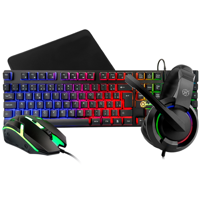 fb653d42a4b80b3dc387d6375776b08a.png Kit Teclado Mouse Mousepad Speed e Headset 4 Em 1 Kalkan Odin Lite 2400DPI - KLK00060 - Imagem 1