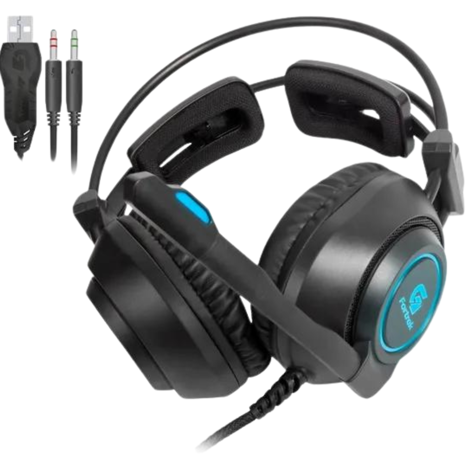 fcca9d7adcb396ebbe4b61c827a4fd82.png Headset Gamer Fortrek Vickers RGB P2 + USB - Preto - Imagem 1