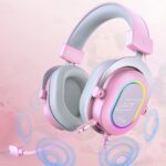 Headset Gamer Fifine SuperFrame Edition SFH6 RGB 7.1 Surround 50mm USB - Rosa - Imagem 2