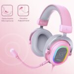 Headset Gamer Fifine SuperFrame Edition SFH6 RGB 7.1 Surround 50mm USB - Rosa - Imagem 3