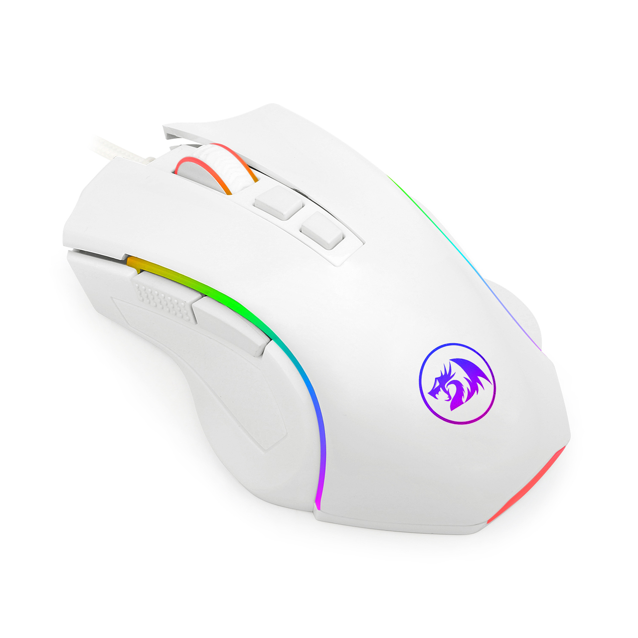 Mouse Gamer Redragon Griffin RGB 7200DPI USB 6 Botões Lunar White - M607W - Imagem 4