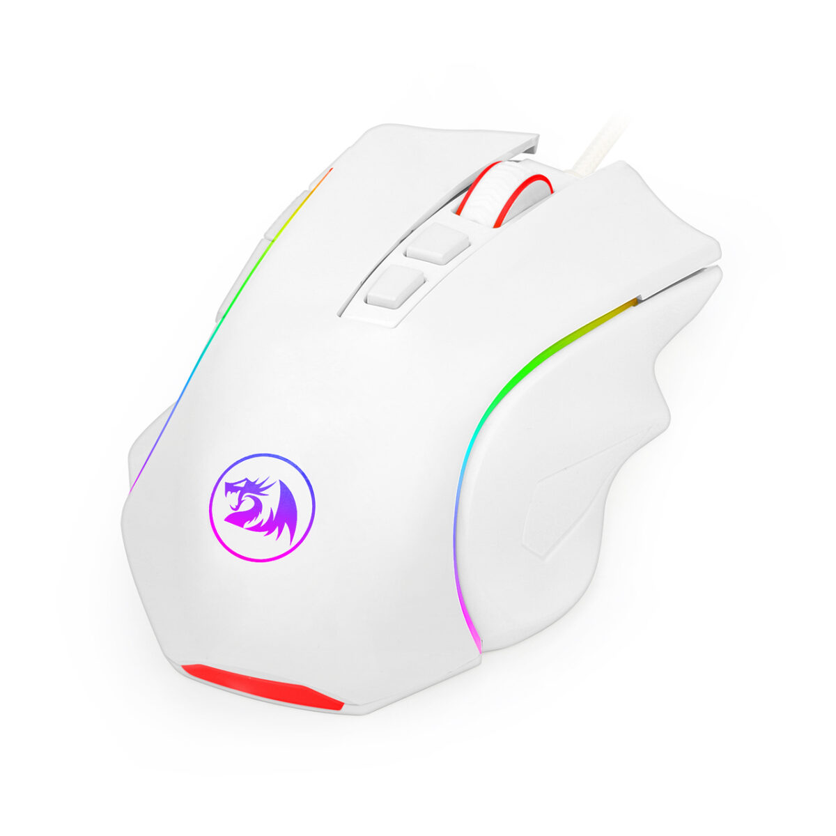 Mouse Gamer Redragon Griffin RGB 7200DPI USB 6 Botões Lunar White - M607W - Imagem 5