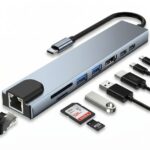 Hub Adaptador USB-C 8 em 1 HDMI 4K RJ45 SD/TF PD 87W - Imagem 2