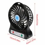 Mini Ventilador Portátil Recarregável Usb Azul 3 Velocidades - Imagem 3