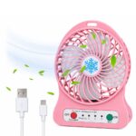 Mini Ventilador Portátil Recarregável  Verde 3 Velocidades - Imagem 5