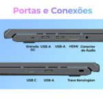 Notebook Positivo Vision 15.6" FHD C15M 4GB 128GB eMMC IPS Intel Celeron N4500 Windows 11 Home Minitela - Imagem 7