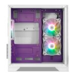 Gabinete Gamer Mancer CV100 3 Fans S/Fonte MidTower Lateral De Vidro Purple Edition Branco - MCR-CV100-PEW - Imagem 2