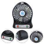 Mini Ventilador Portátil Recarregável Preto 3 Velocidades