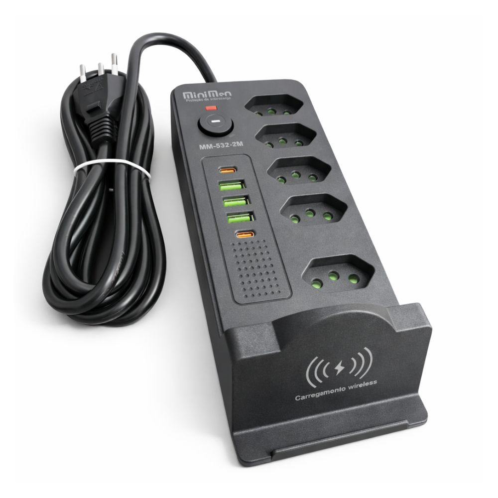 39fd04dc75786b2d7d5ed2dda96e1e30.jpg Filtro De Linha Profissional Estação 11 Em 1 Indução USB-C - Imagem 1