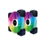 Kit 2 Cooler Fan Hayom FC1306 RGB 120mm 12cm Sem Controladora - FC1306