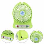 Mini Ventilador Portátil Recarregável  Verde 3 Velocidades
