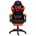 Cadeira Gamer Rise Mode X06 Angulo Ajustável Apoio P/Pés Até 130Kg PU/PVC Preta e Vermelha - RM-CG-X06-BR